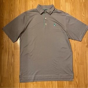 FJ Footjoy Mens Navy Chevron Print Golf‎ Polo